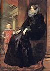 Sir Antony Van Dyck Famous Paintings - Genoese Noblewoman with her Son